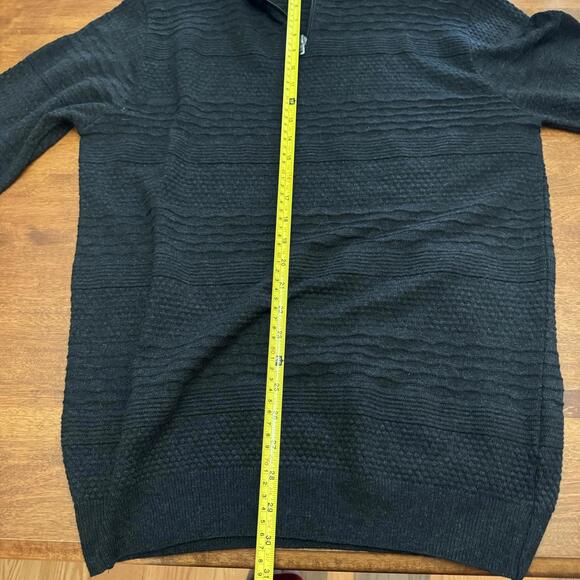 Luca Nobili, Grey Wool Blend Quarter Zip Sweater, Made in Italy, Mens Large - Picture 7 of 7